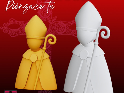 San Gennaro STL Icona Devozionale Stilizzata 3D 打印模型