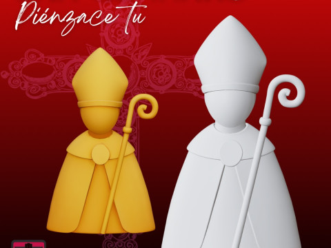 San Gennaro STL Icona Devozionale Stilizzata Modelo de Impressão 3D