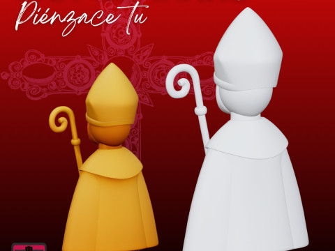 San Gennaro STL Icona Devozionale Stilizzata Modelo de Impressão 3D