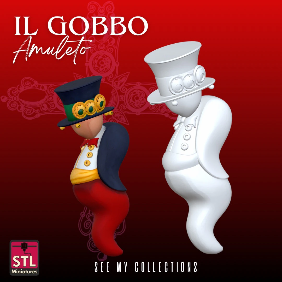 Amuleto Napoletano STL Gobbo Corno Portafortuna 3D Print Model .c4d .max .obj .3ds .fbx .stl .blend 