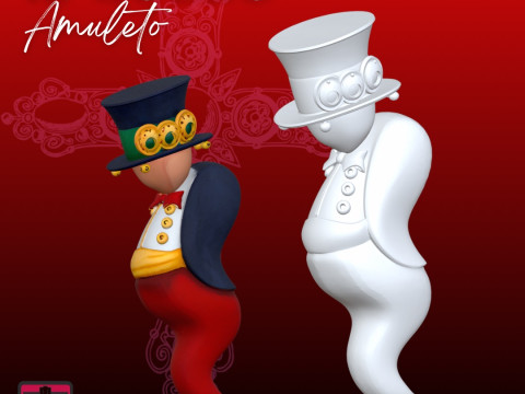 Amuleto Napoletano STL Gobbo Corno Portafortuna 3D Print Model