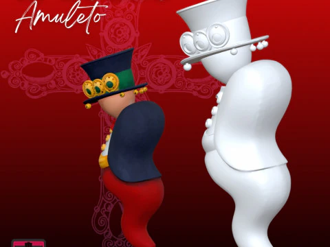 Amuleto Napoletano STL Gobbo Corno Portafortuna 3D Print Model