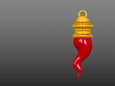 Curniciell a Ciorta STL Ciondolo Portafortuna 3D प्रिंट मॉडल