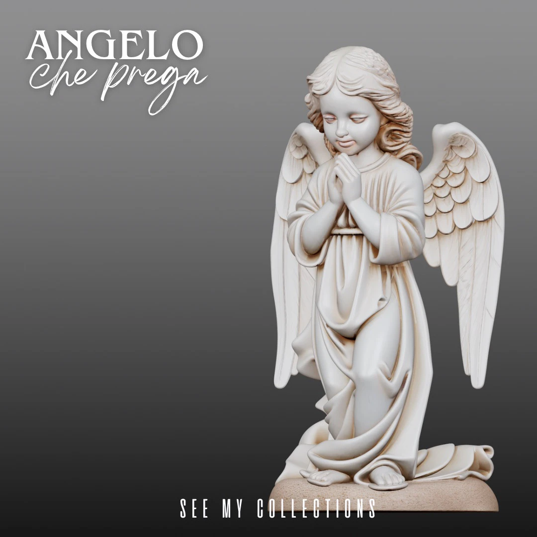 Praying Angel STL Modern Single-Piece Design 3D Print Model .c4d .max .obj .3ds .fbx .stl .blend
