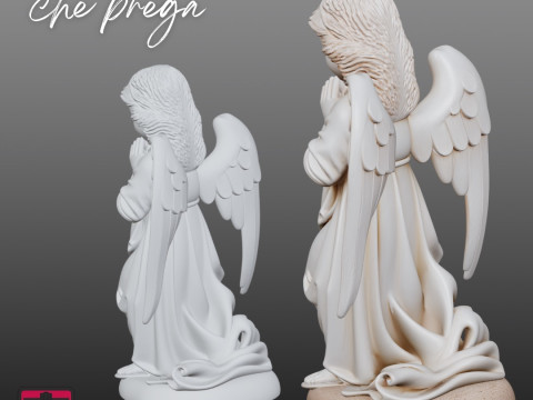 Praying Angel STL Modern Single-Piece Design 3D 打印模型