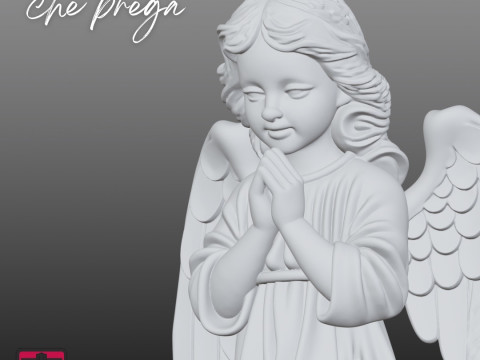 Praying Angel STL Modern Single-Piece Design 3D 打印模型