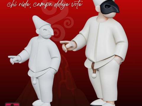 Pulcinella Moderno STL Tradizione e Design Contemporaneo 3D 打印模型