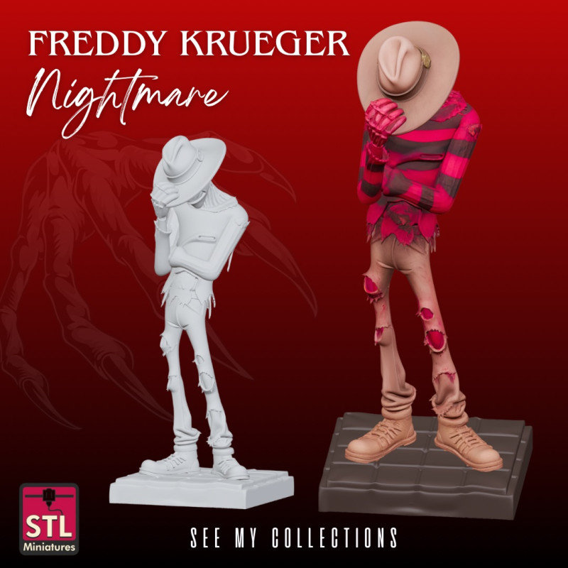 Freddy Krueger Cartoon Bust STL Nightmare Horror Collectible 3D Print Model .c4d .max .obj .3ds .fbx .stl .blend 