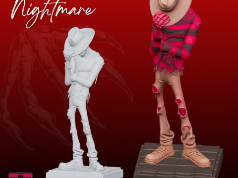Freddy Krueger Cartoon Bust STL Nightmare Horror Collectible 3D Print Model