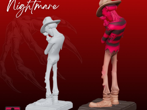 Freddy Krueger Cartoon Bust STL Nightmare Horror Collectible 3D Print Model