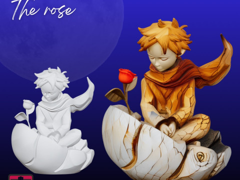 Little Prince Sculpture STL Poetic Collectible Design 3D printmodel