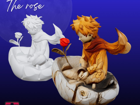 Little Prince Sculpture STL Poetic Collectible Design 3D प्रिंट मॉडल