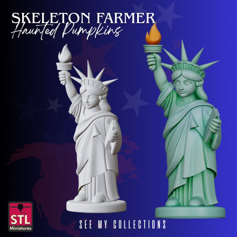 Statue of Liberty STL Stylized Cartoon Miniature Sculpture Model Cetak 3D .c4d .max .obj .3ds .fbx .stl .blend 