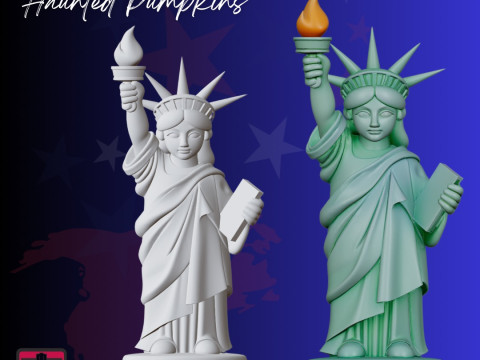 Statue of Liberty STL Stylized Cartoon Miniature Sculpture Model Cetak 3D