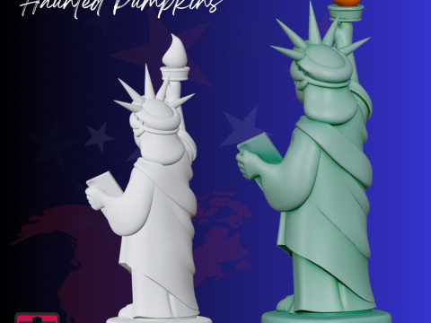 Statue of Liberty STL Stylized Cartoon Miniature Sculpture Model Cetak 3D