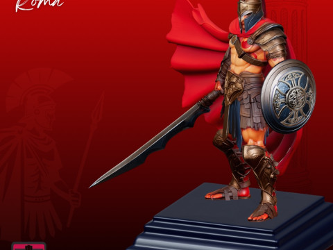 Roman Warrior STL Detailed Gladiator Sculpture 3D 프린트 모델