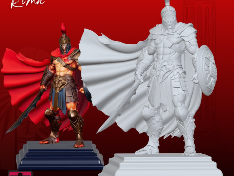 Escultura de gladiador detallada STL del guerrero romano Modelo de impresión 3D