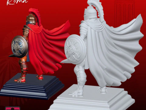 Roman Warrior STL Detailed Gladiator Sculpture 3D Print Model