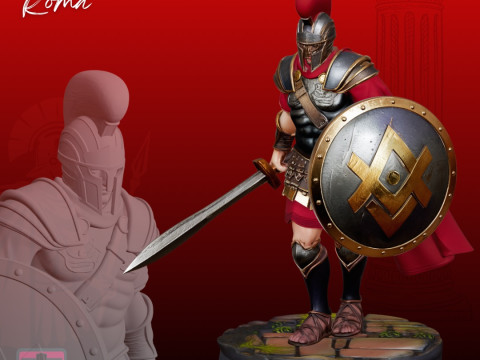 Roman Gladiator STL Ancient Warrior Sculpture Model do druku 3D