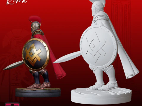 Roman Gladiator STL Ancient Warrior Sculpture 3D Print Model