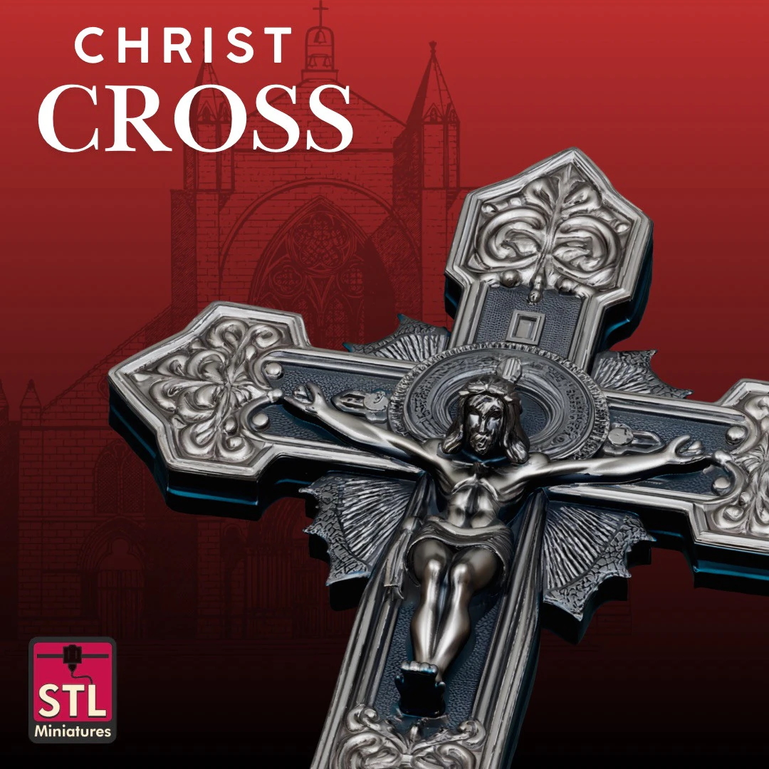 Christ Cross STL Detailed Decorative Sculpture 3D Print Model .c4d .max .obj .3ds .fbx .stl .blend 