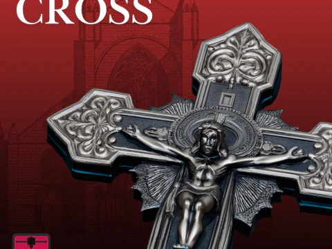 Scultura decorativa dettagliata STL della croce di Cristo Modello di stampa 3D