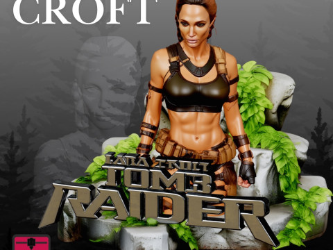 Lara Croft STL Adventurous Heroine Sculpture 3D Baskı Modeli