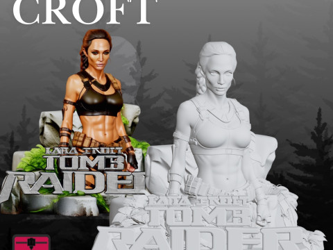 Lara Croft STL Adventurous Heroine Sculpture 3D 프린트 모델