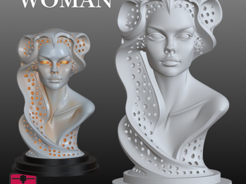 Футуристичний жіночий бюст STL сучасна скульптура 3D Принт Модель