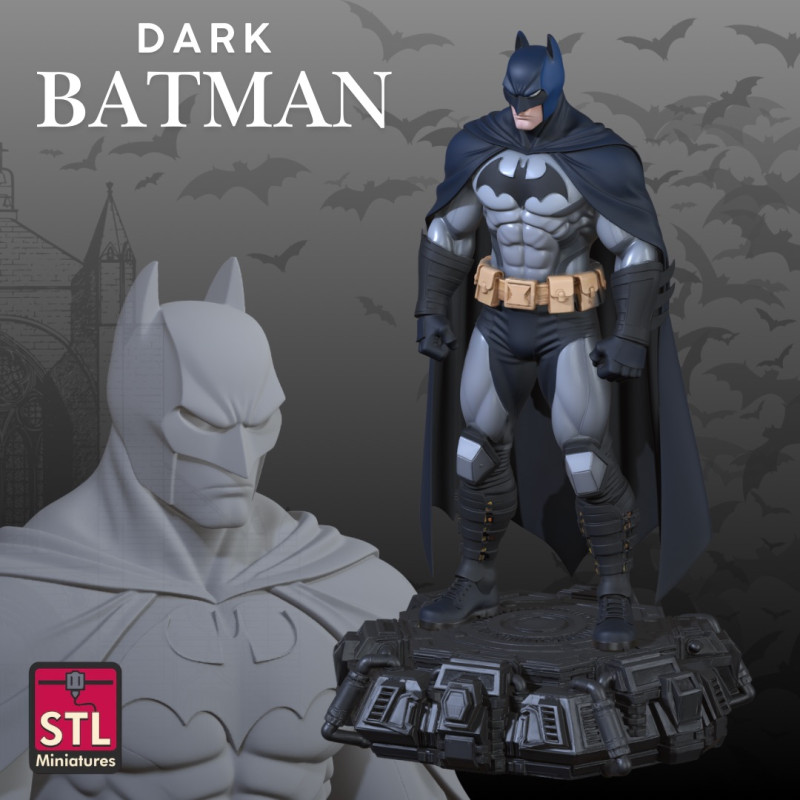 Futuristic Dark Knight STL Action Figure 3D Baskı Modeli .c4d .max .obj .3ds .fbx .stl .blend
