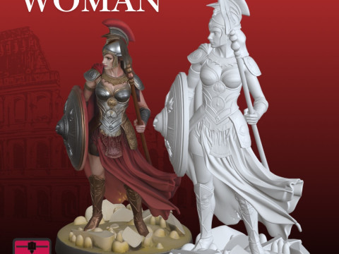 Roman Gladiatrix STL Warrior Woman Sculpture 3D Print Model