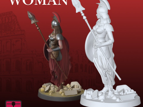 Roman Gladiatrix STL Warrior Woman Sculpture 3D Print Model