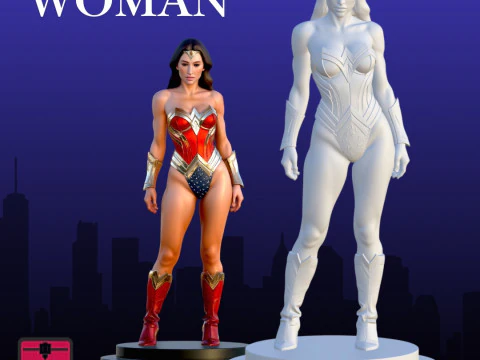 Wonder Woman STL Amazon Heroine Sculpture 3D Print Model