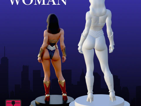 Wonder Woman STL Amazon Heroine Sculpture 3D Print Model