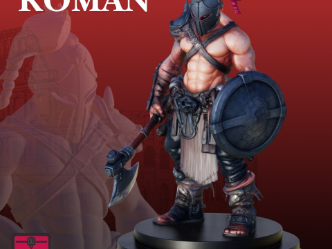 Roman Gladiator STL Warrior with Axe and Shield 3D Принт Модель