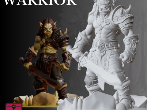 Orc Warrior STL Terrifying Battle Stance 3Dプリントモデル