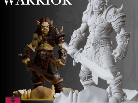 Orc Warrior STL Terrifying Battle Stance 3D Print Model