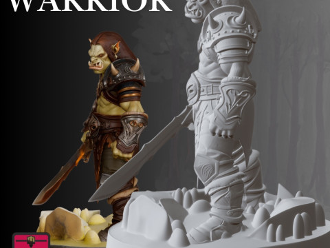 Orc Warrior STL Terrifying Battle Stance 3Dプリントモデル