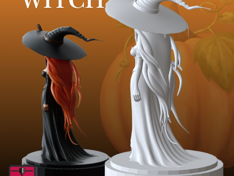 Halloween Witch STL Enchanting Sorceress Sculpture Model do druku 3D