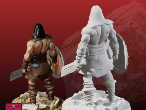 Conan the Barbarian STL Legendary Fantasy Warrior Sculpture 3D Baskı Modeli