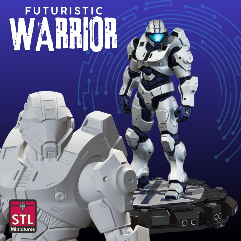 Futuristic Warrior STL Sci-Fi Armor Sculpture Model do druku 3D .c4d .max .obj .3ds .fbx .stl .blend 