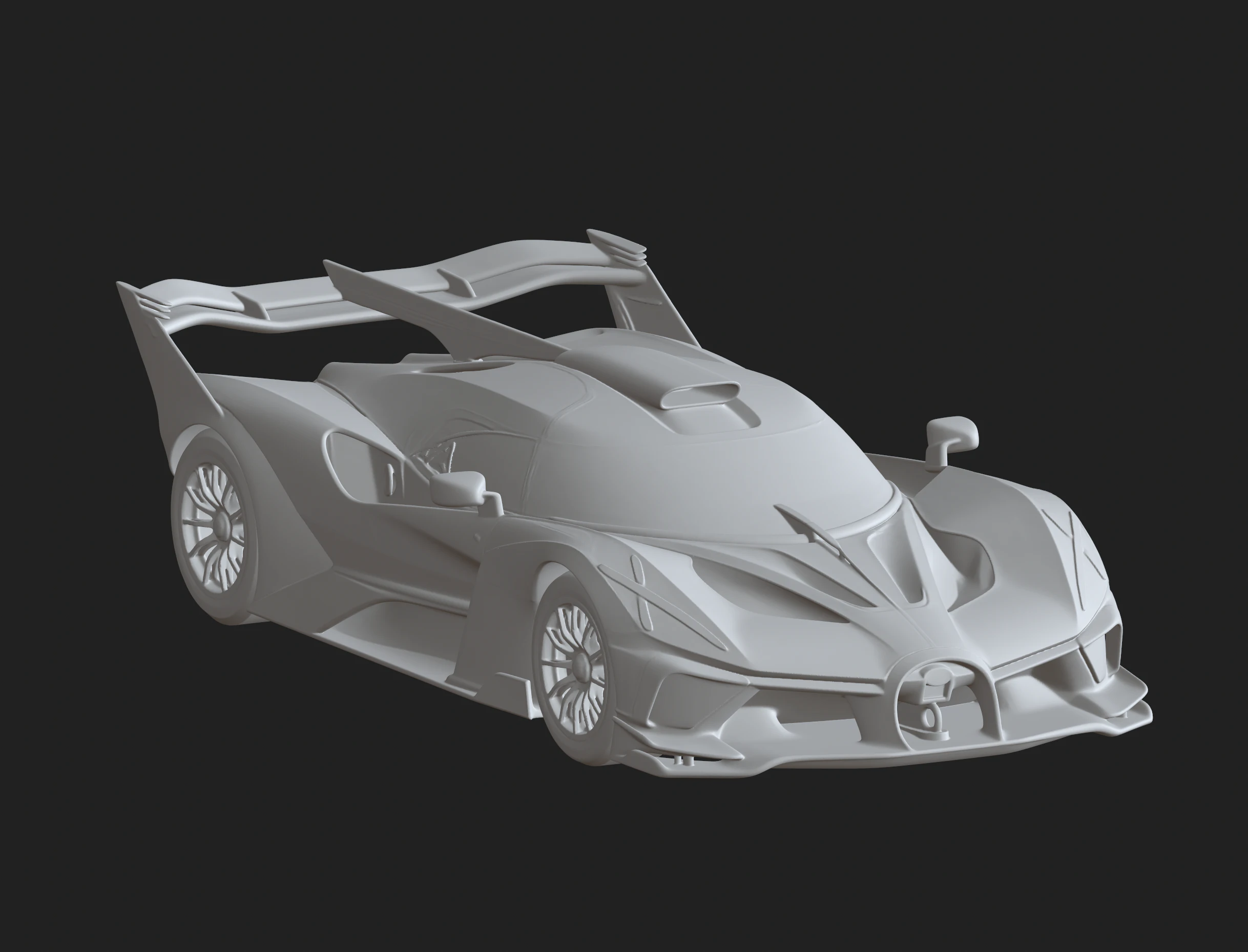 Futuristic Car STL Prototype Model 3D Print Model .c4d .max .obj .3ds .fbx .stl .blend 