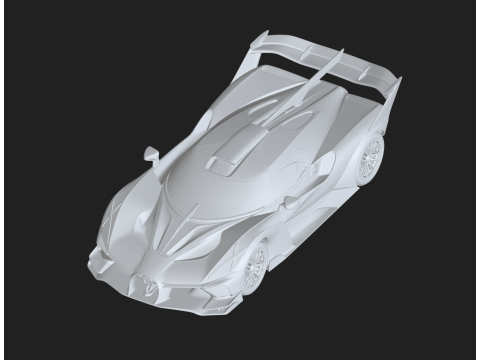 Futuristic Car STL Prototype Model 3D printmodel