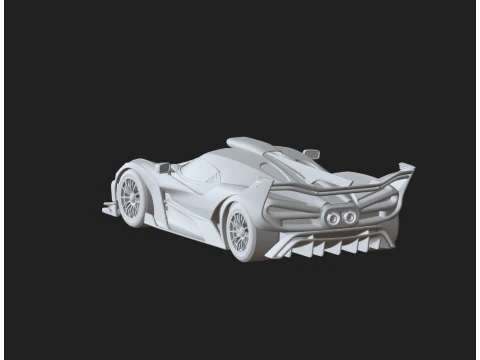 Futuristic Car STL Prototype Model 3D Print Model