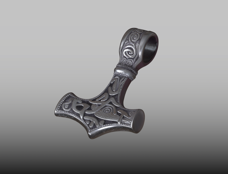 Hammer Pendant STL Arcane Talisman 3D 打印模型 .c4d .max .obj .3ds .fbx .stl .blend 