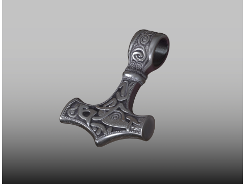 Hammer Pendant STL Arcane Talisman Model Cetak 3D