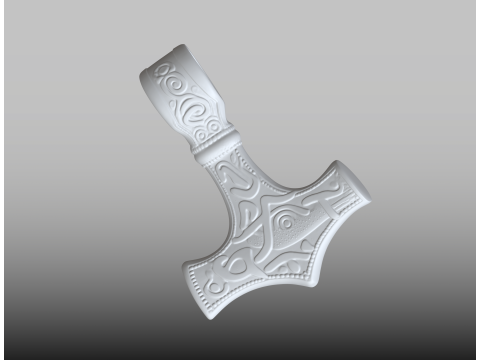 Hammer Pendant STL Arcane Talisman 3D 打印模型