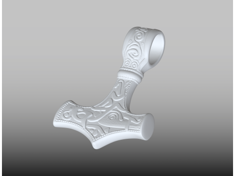 Hammer Pendant STL Arcane Talisman 3D 打印模型