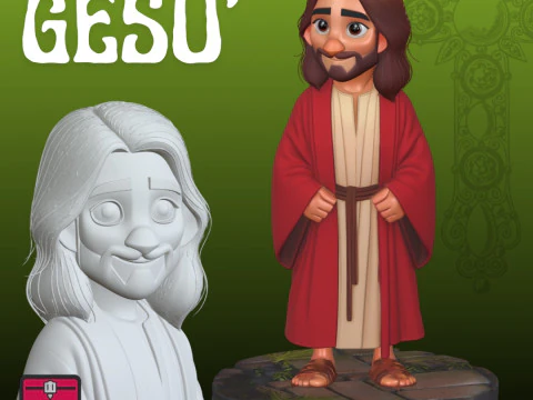 Jesus Christus STL-Skulptur im Cartoon-Stil 3D Druckmodell