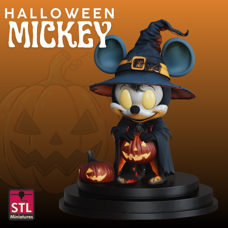 Mickey Halloween STL Spooky Cartoon Sculpture Model do druku 3D .c4d .max .obj .3ds .fbx .stl .blend